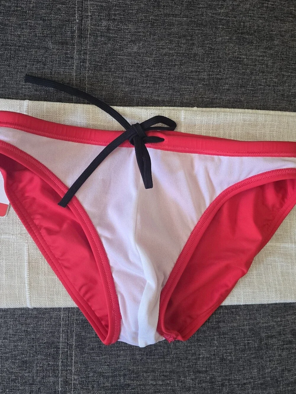 Speedo Men's Bright Red Swim Brief with Black Drawstring